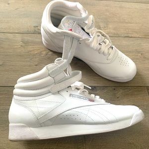 Womens reebok classic white high top, size 7.5